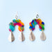 Earrings Rainbow Swirl Statement Earrings – Gold Post Polymer Clay