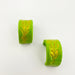 Earrings Green Floral Rectangle Mini Hoops (Huggies)