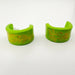 Earrings Green Floral Rectangle Mini Hoops (Huggies)
