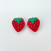 Earrings Red Strawberry Polymer Clay Stud Earrings – Titanium Posts