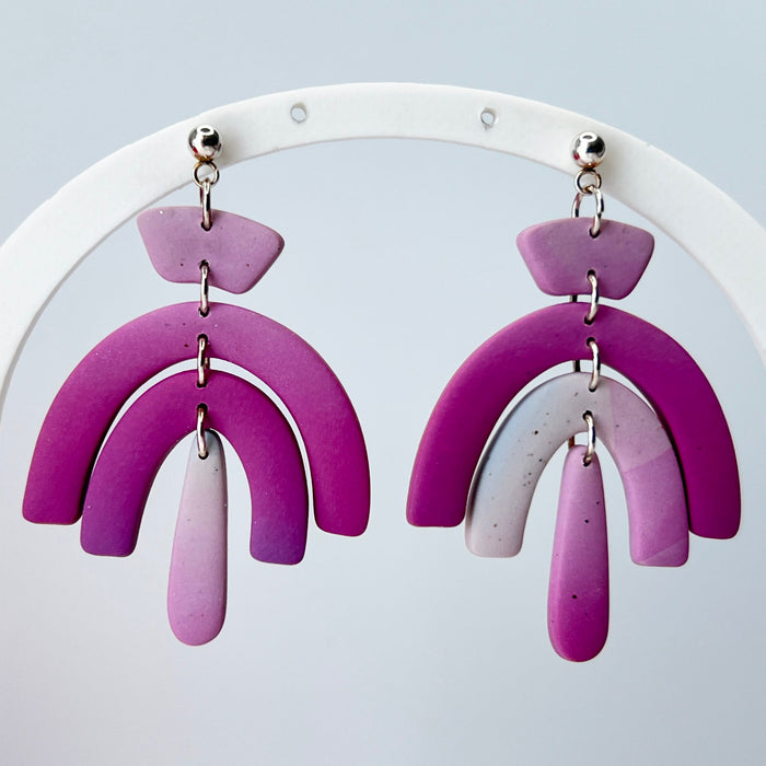 Earrings Cotton Candy Pop Retro Rainbow Arch Dangle Earrings | Emaloe's Thingys