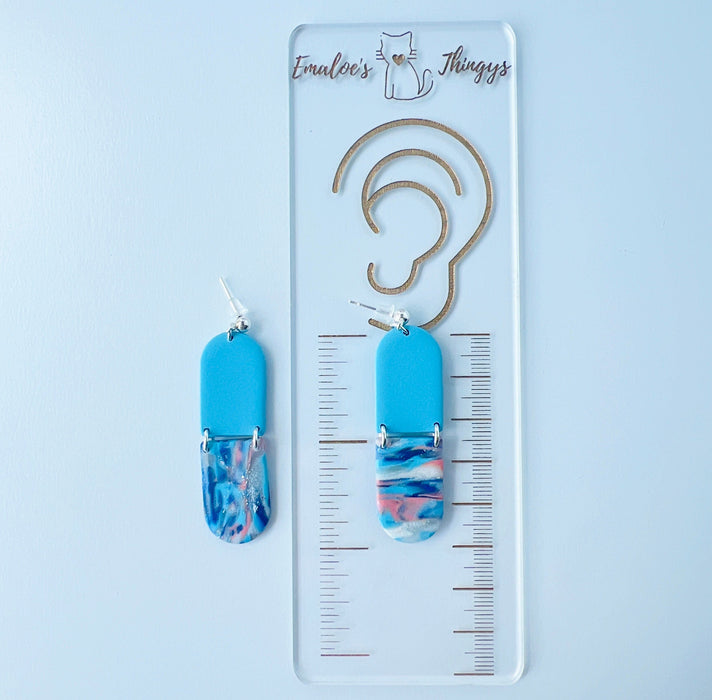 Earrings Shimmering Sky Blue Marbled Dangle Earrings