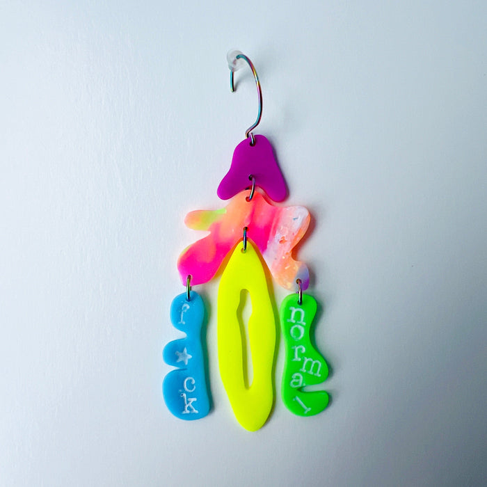 Earrings Stay Weird Neon Statement Earrings – Polymer Clay Earrings
