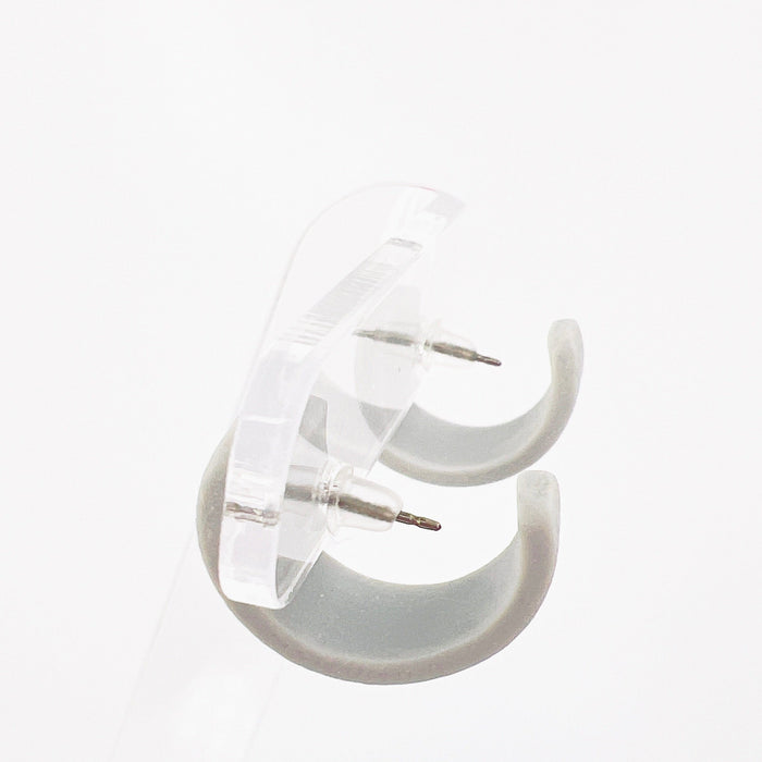 Earrings Grey Triangle Mini Hoops (Huggies)