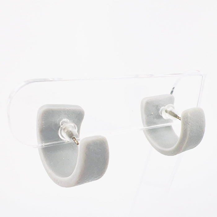 Earrings Grey Triangle Mini Hoops (Huggies)