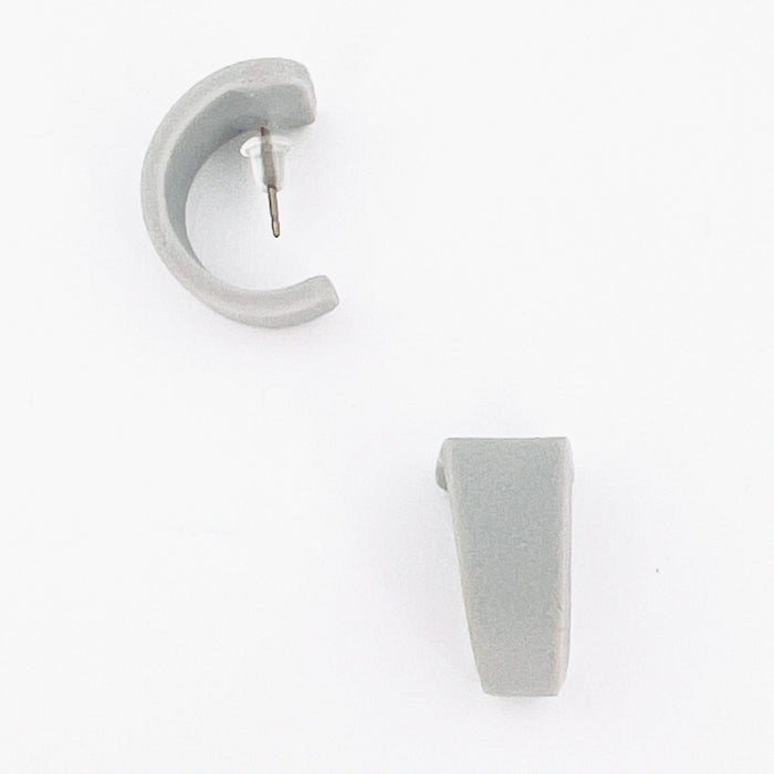 Earrings Grey Triangle Mini Hoops (Huggies)