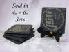 Engraved "Drink Wine, Rescue Dogs" Slate Coaster Sets - DogPound Creations