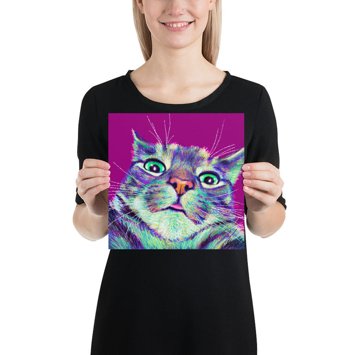 Close Encounters Collection - "Blep" - Close Up Painting of a Cat [Unfoiled]