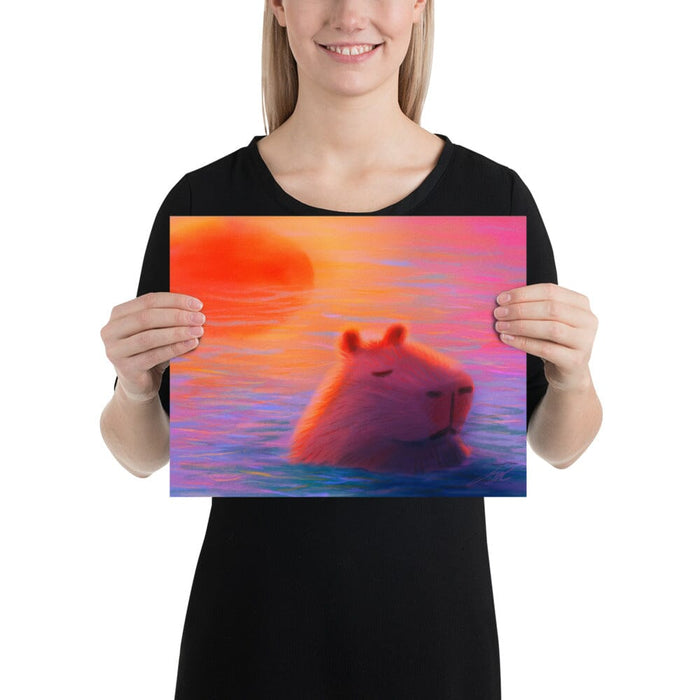 "Capybara at Sunset" Painting [Unfoiled]