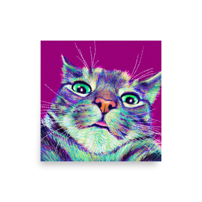 Close Encounters Collection - "Blep" - Close Up Painting of a Cat [Unfoiled]