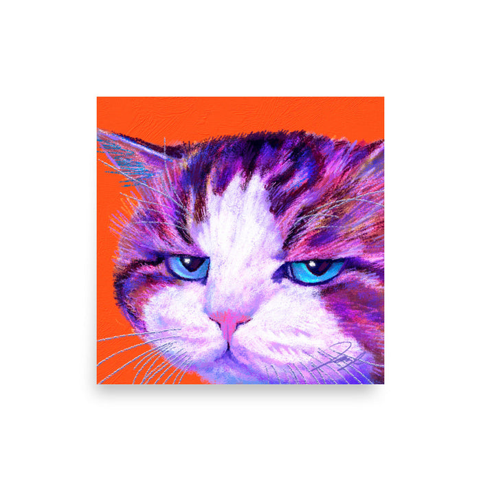 Close Encounters Collection - "Disappoint" - Close Up Painting of a Disappointed Cat [Unfoiled]