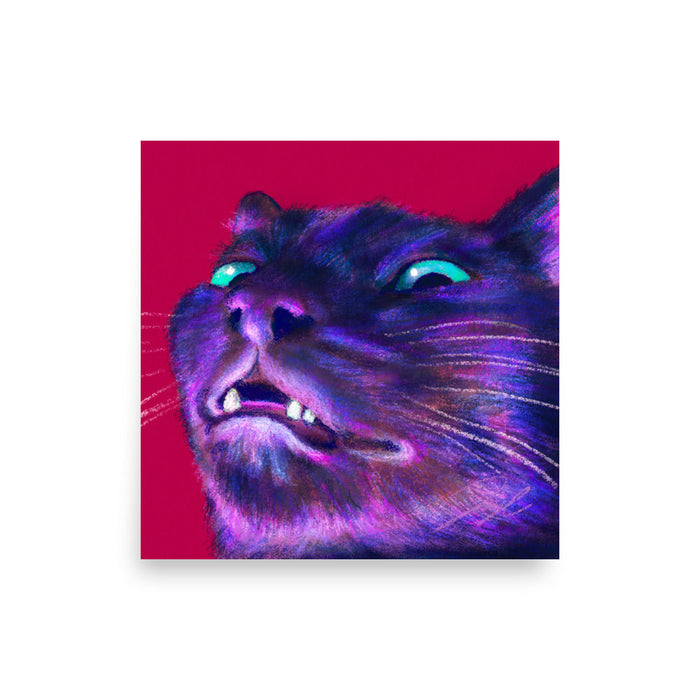 Close Encounters Collection - "Spoopy" - Close Up Painting of a Spooky Black Cat [Unfoiled]