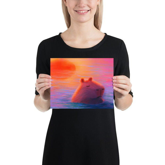 "Capybara at Sunset" Painting [Unfoiled]