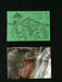 Card features stylized words wander, enjoy nature, explore, be free, along with a nature scene of a person under a tree in the evening. Envelope features photograph of a waterfall.