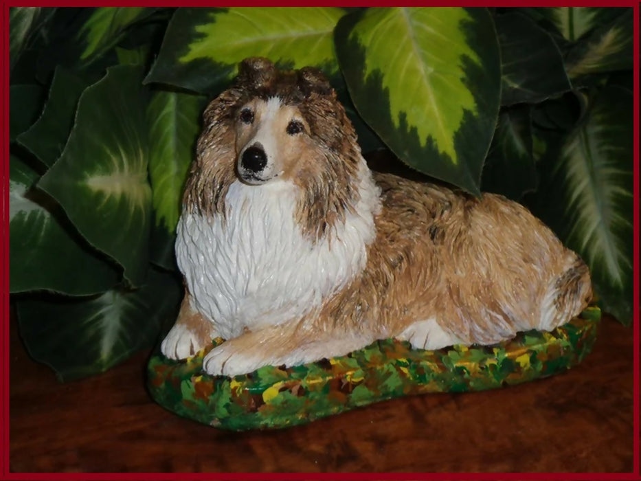 Concrete Sheltie Shetland Sheepdog statue figurine garden decor pet loss memorial Sheltie lovers gift Various Finishes