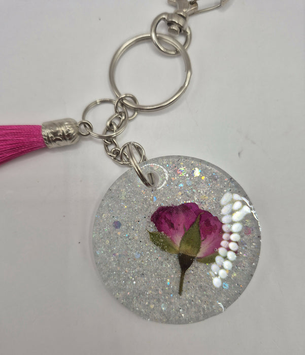Pink Flower Keychain