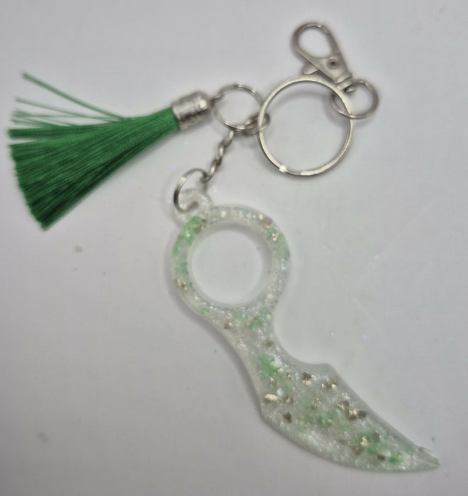 Green Dagger Safety Keychain