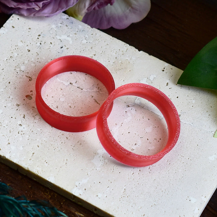 Ear Tunnels 10-100mm Translucent Red | Pair | Ultra Light Thin-wall Ear Plugs | Gauge Earrings | Gauged Plugs