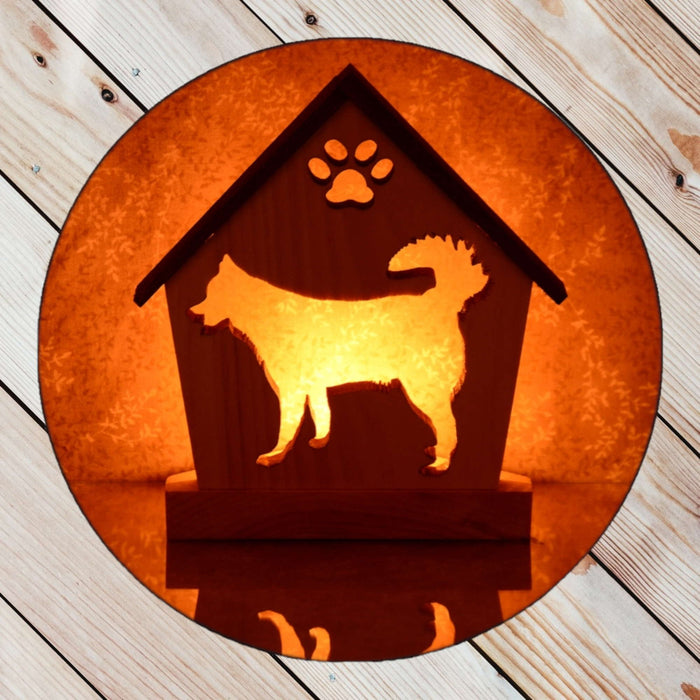 HUSKY Personalized Dog Memorial Gift | Doghouse LED Tealight - DogPound Creations