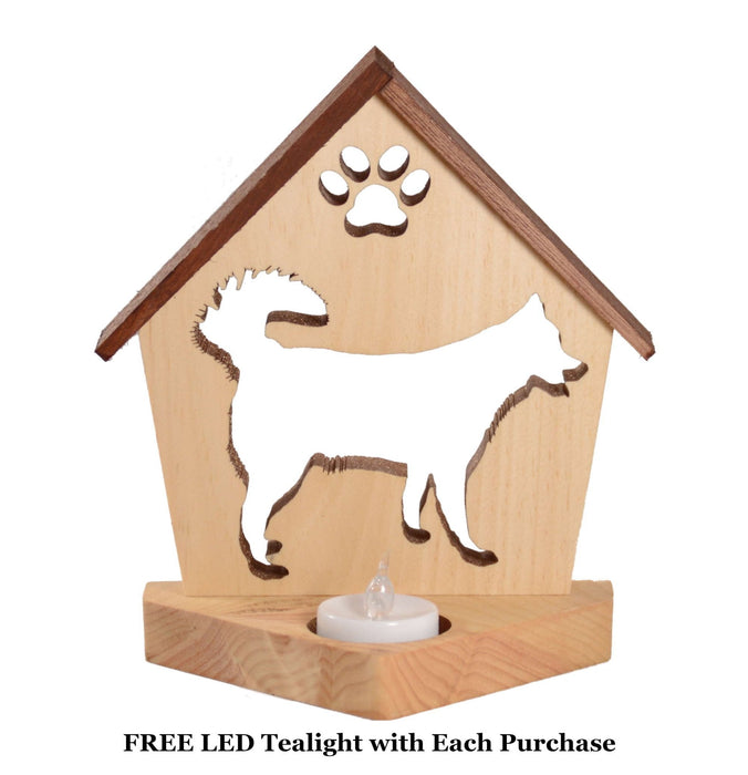 HUSKY Personalized Dog Memorial Gift | Doghouse LED Tealight - DogPound Creations