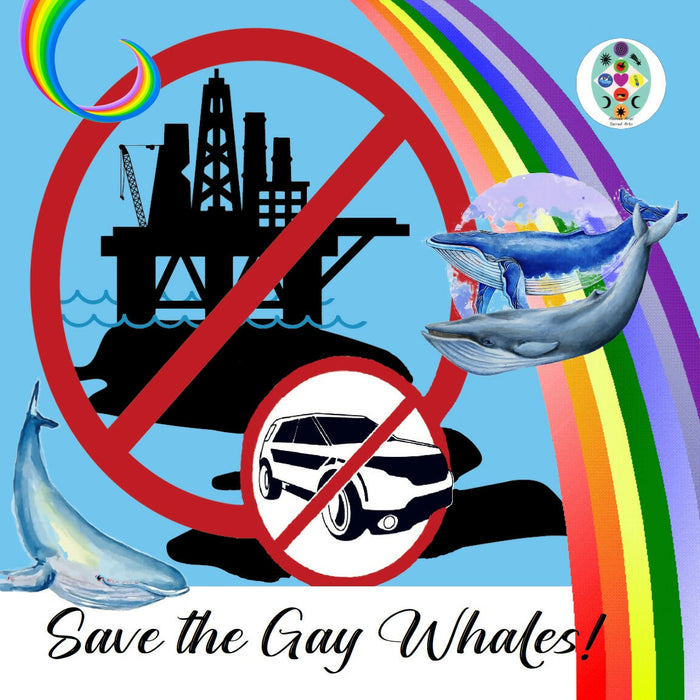 Save the Gay Whales 2 Large Puffy Stickers