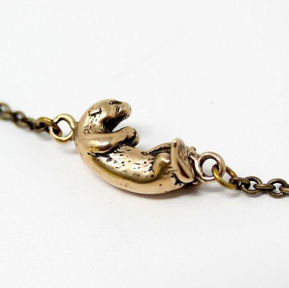 Floating Otter Charm Necklace