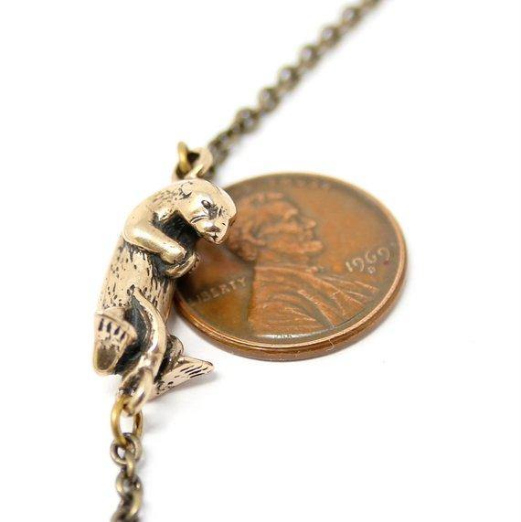 Floating Otter Charm Necklace