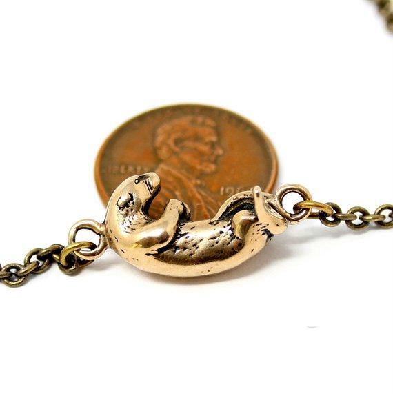 Floating Otter Charm Necklace