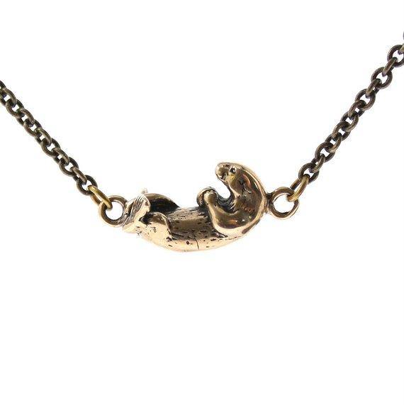 Floating Otter Charm Necklace