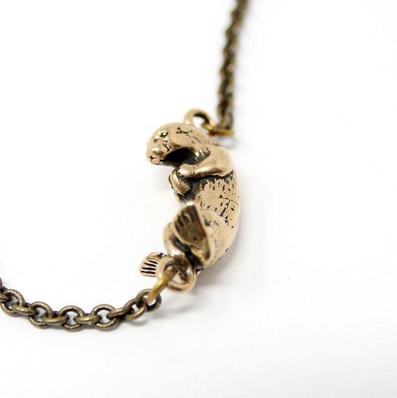 Floating Otter Charm Necklace