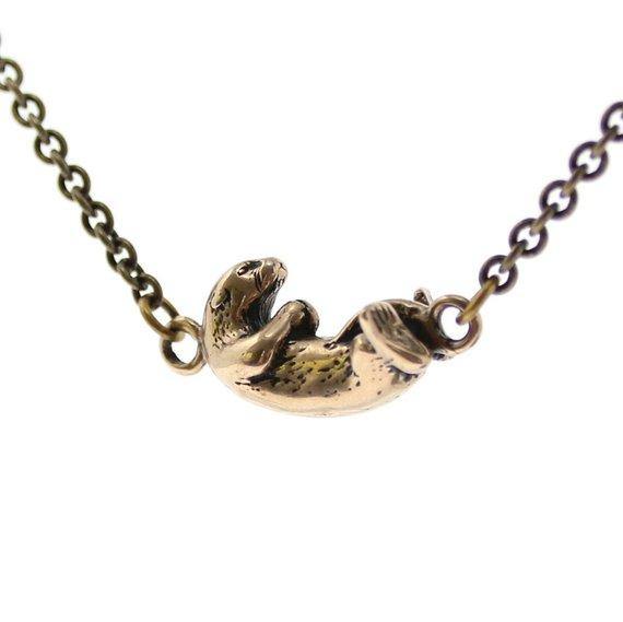 Floating Otter Charm Necklace