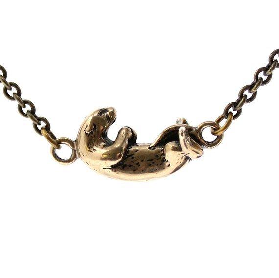 Floating Otter Charm Necklace