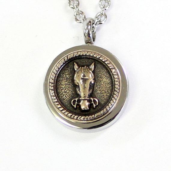 Horse Face Necklace Cremation Urn