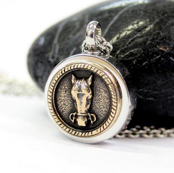 Horse Face Necklace Cremation Urn