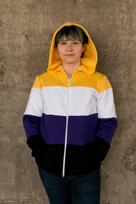 Non-binary pride flag hoodie