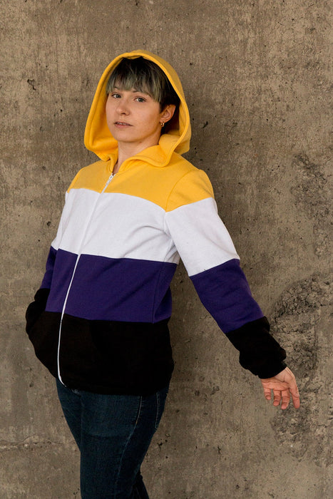 Non-binary pride flag hoodie