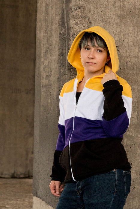 Non-binary pride flag hoodie