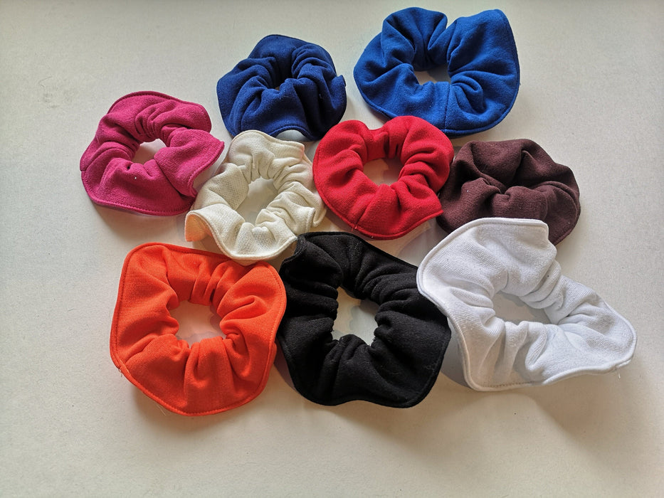Sweatshirt fleece scrunchie, reused fabric, hair accessory