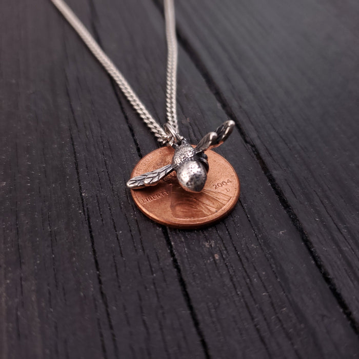 Tiny Honey Bee Charm Necklace