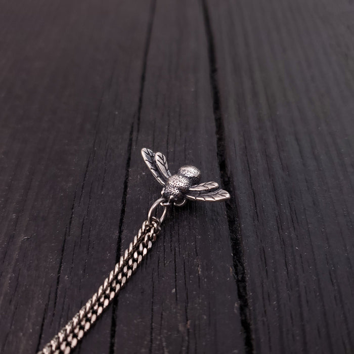 Tiny Honey Bee Charm Necklace