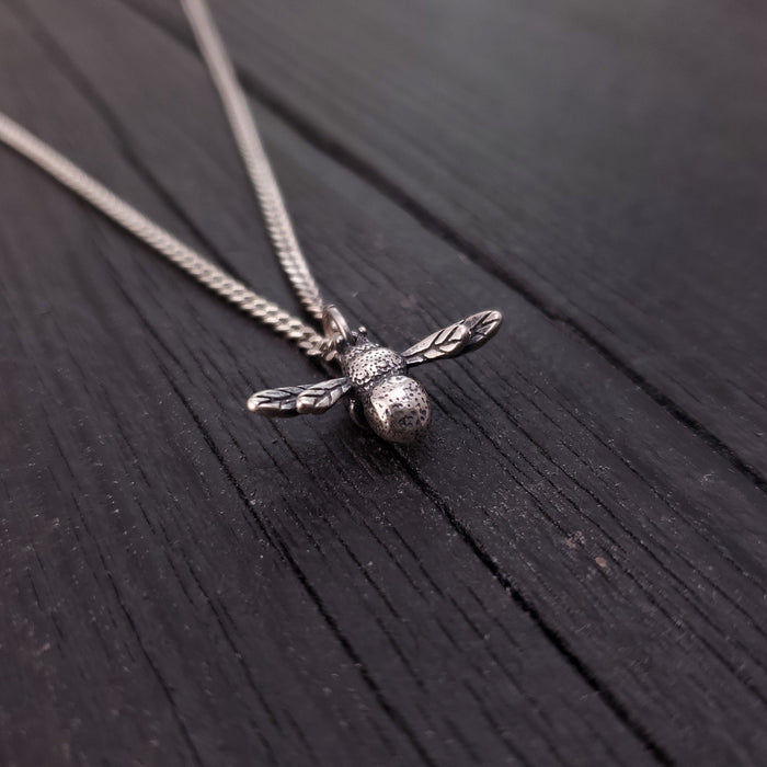 Tiny Honey Bee Charm Necklace