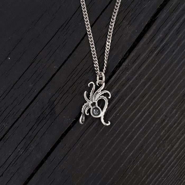 Tiny Octopus Charm Pendant Necklace