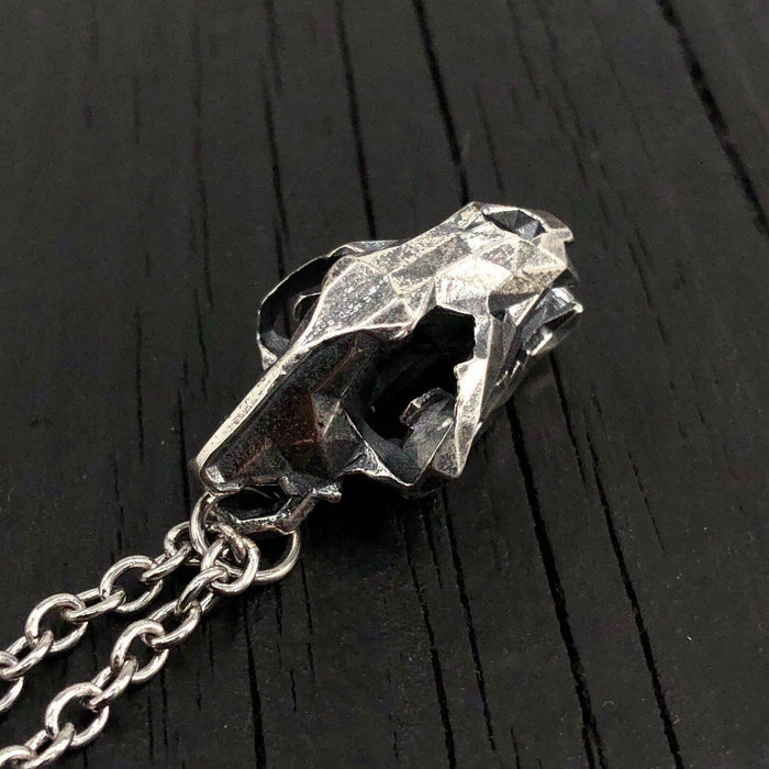 Faceted Bear Skull Necklace