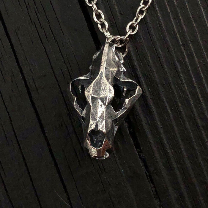 Faceted Bear Skull Necklace