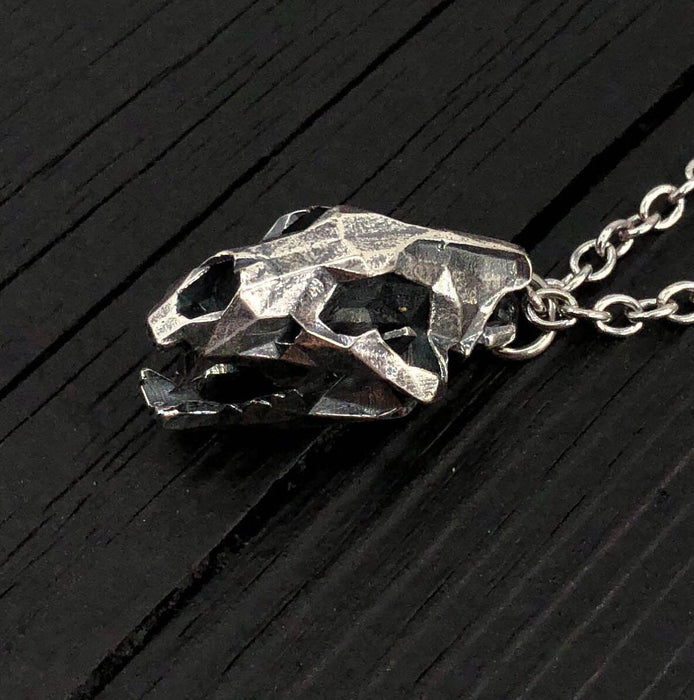 Faceted Bear Skull Necklace