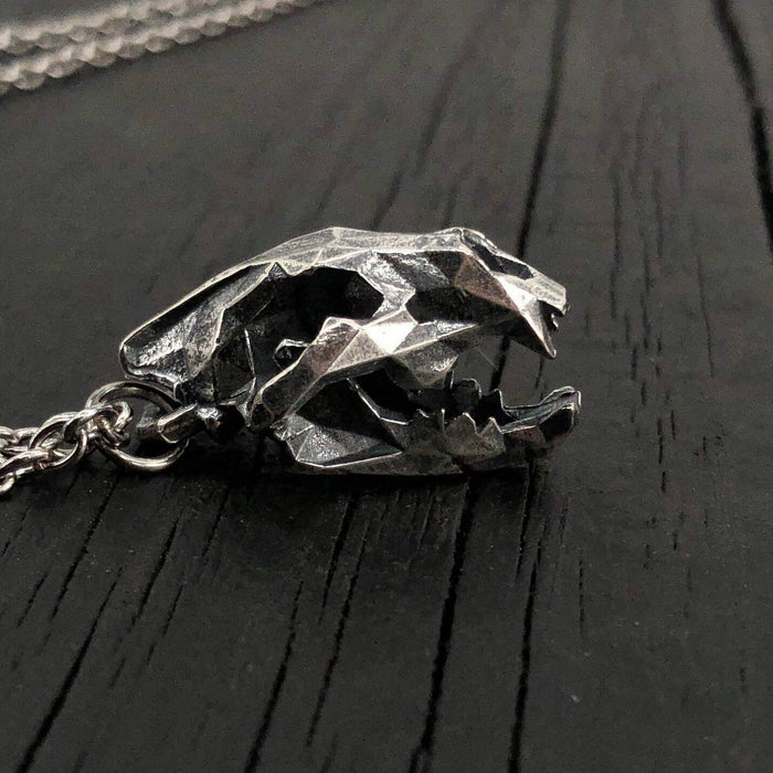 Faceted Bear Skull Necklace