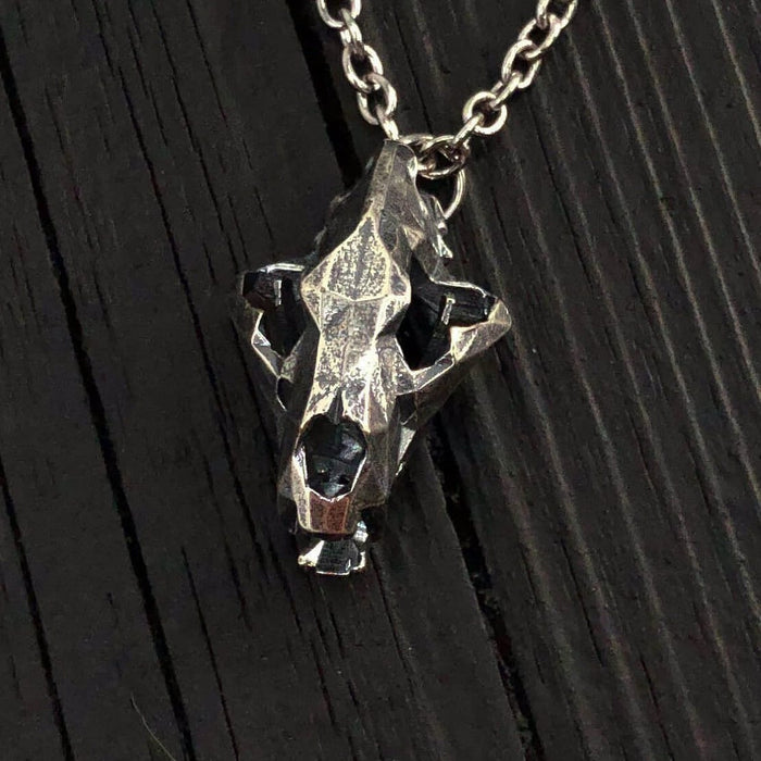 Faceted Bear Skull Necklace