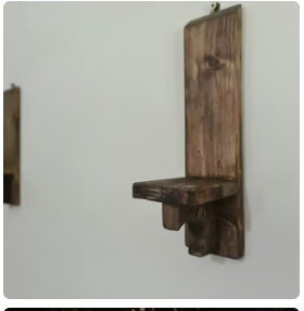 Pair of wooden (2), 11 inch wall sconces, hand made to order, reclaimed wood