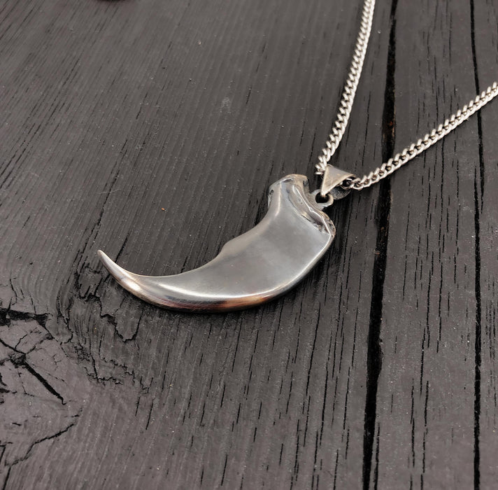 Large Bear Claw Pendant Necklace - Solid 925 Sterling Silver - Bear Claw Statement Piece - Life Size Bear Claw Gift For Him - Gift For Her