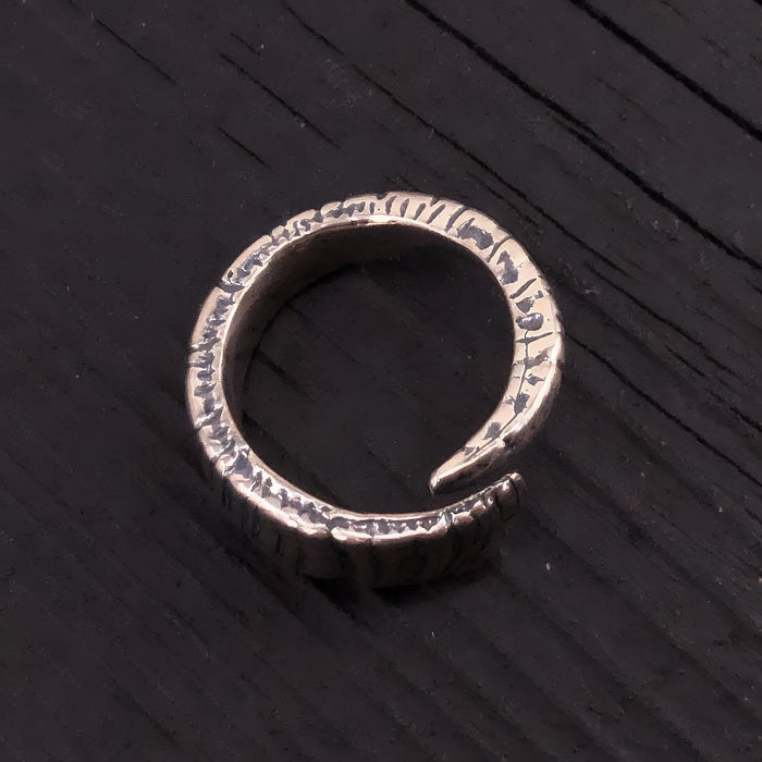 Ram Horn Ring – Artisan Crafted Bronze Ring With Natural Texture & Leadership Jewelry